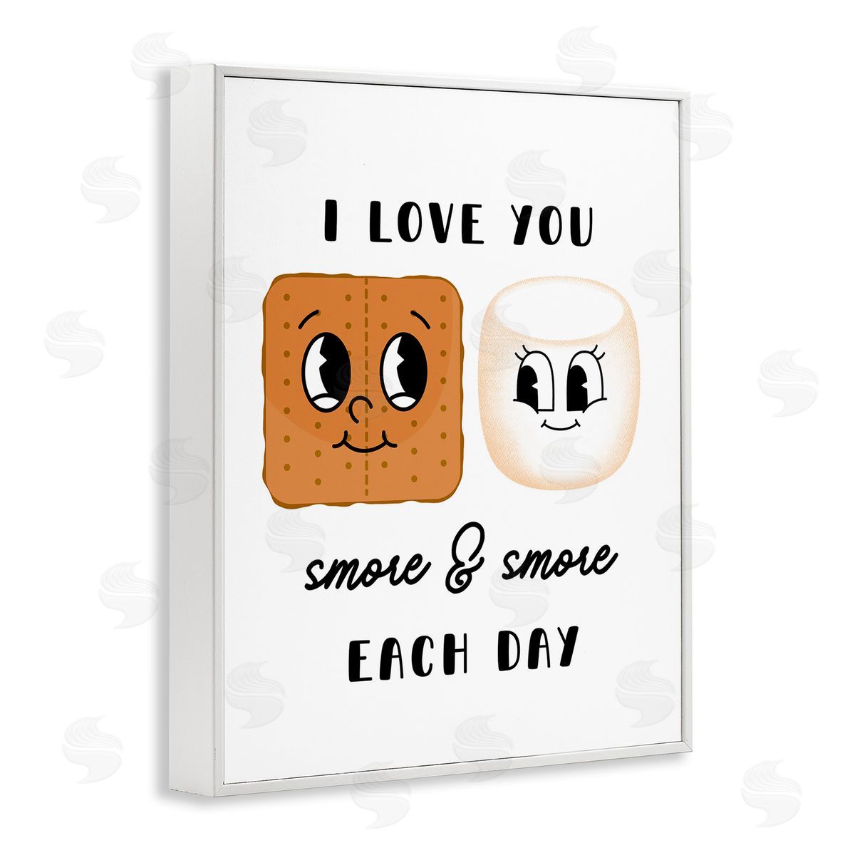 Love You Smore Each Day White Frame Print Wall Art, Home Decor by Katie Griggs