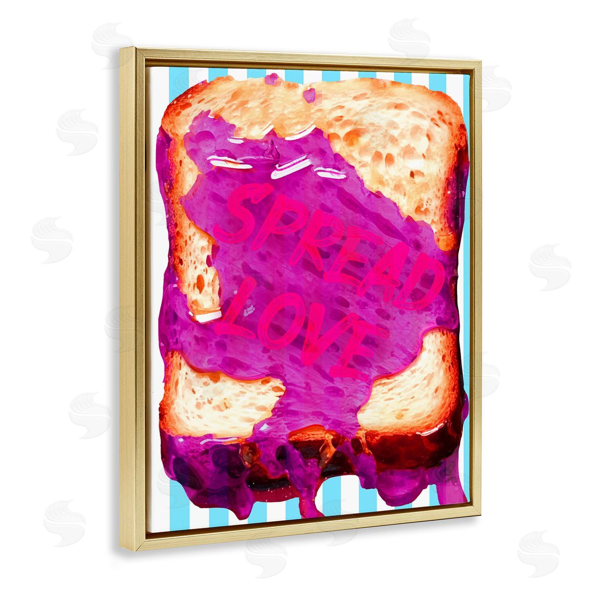 Spread Love Toast Gold Floating Frame Canvas Wall Art, Home Decor by Stupell Studio