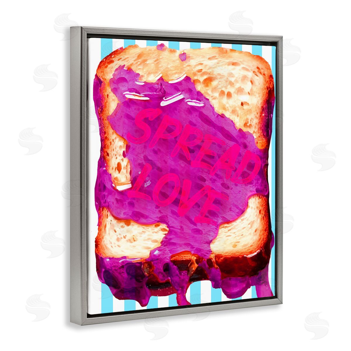 Spread Love Toast Grey Floating Frame Canvas Wall Art, Home Decor by Stupell Studio