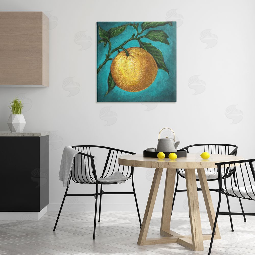 Connie Resch Citrus Fruit on Branch Canvas Wall Art Print in Room