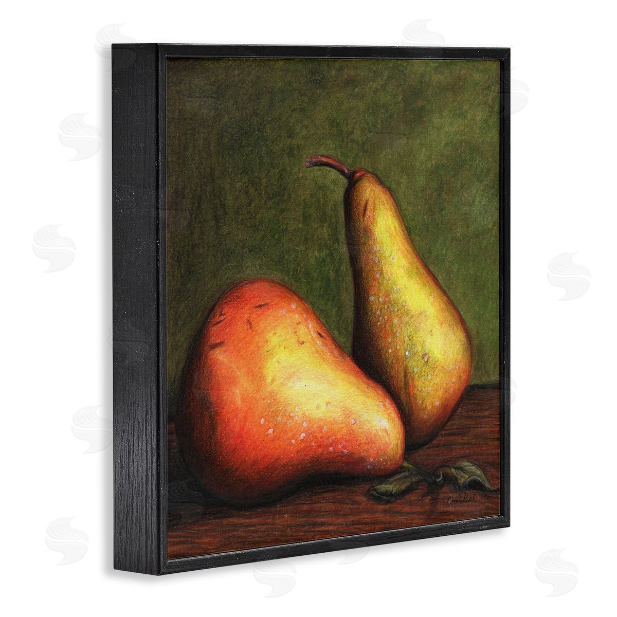 Connie Resch Pears Still Life Black Framed Giclee Wall Art Print