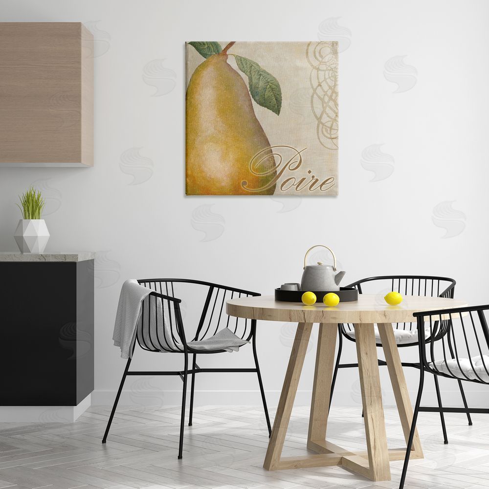 Sasha Vintage French Pear Canvas Wall Art Print in Room