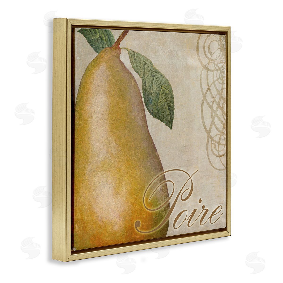 Sasha Vintage French Pear Gold Floating Frame Canvas Wall Art Print