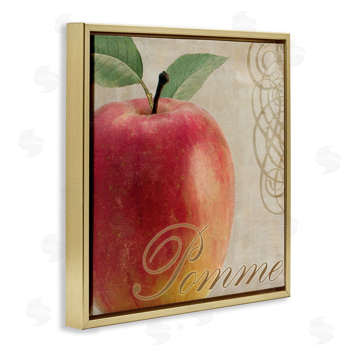 Sasha Vintage French Apple Gold Floating Frame Canvas Wall Art Print