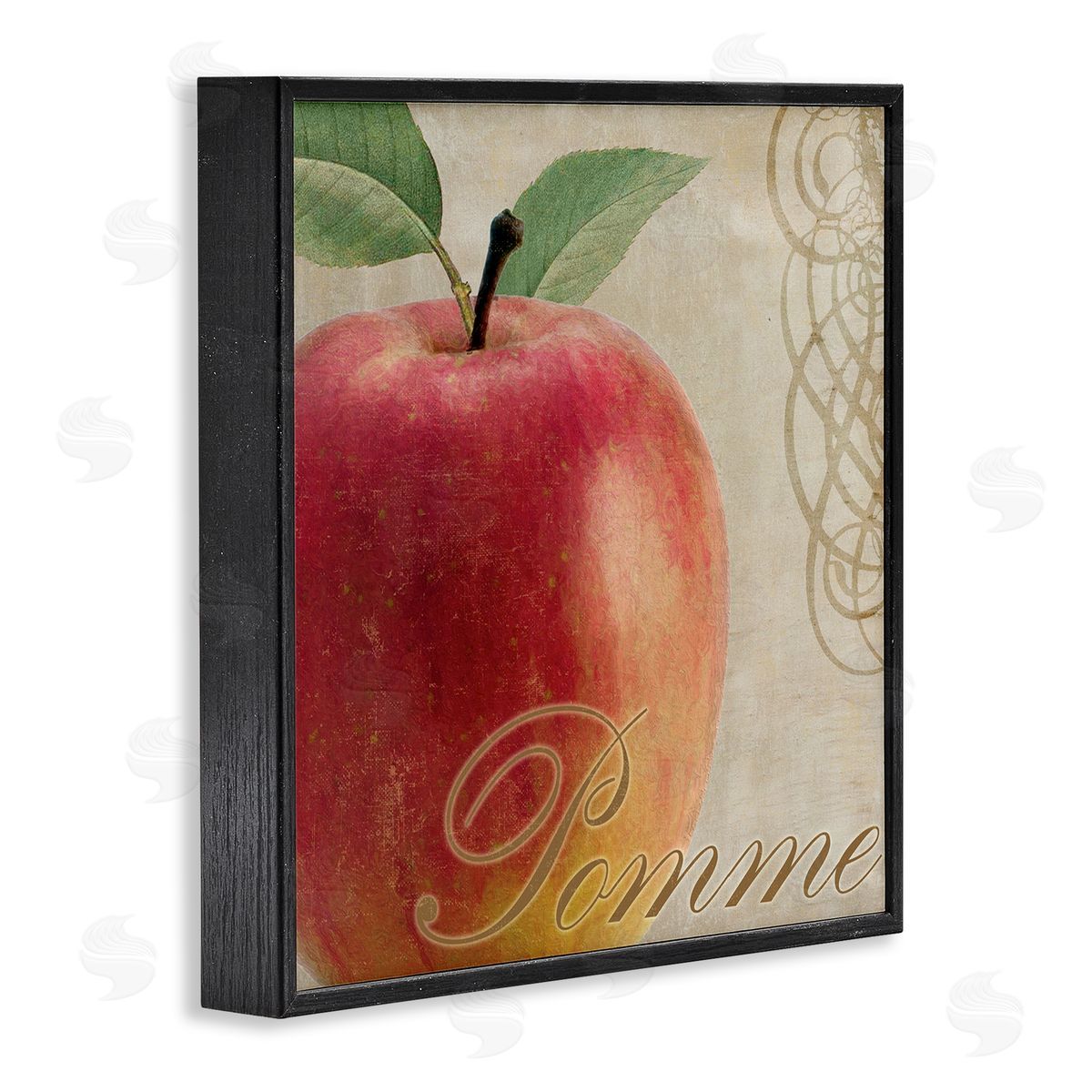 Sasha Vintage French Apple Black Framed Giclee Wall Art Print