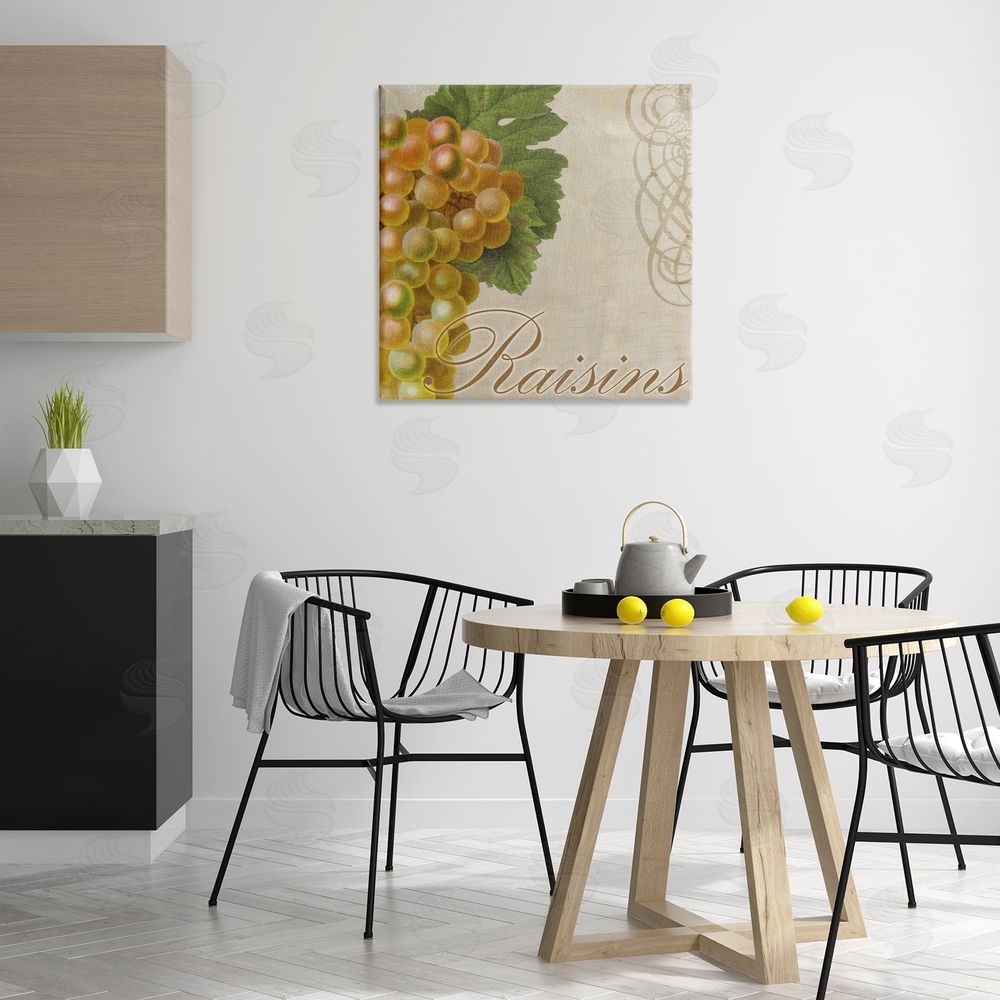 Sasha Vintage French Grapes Canvas Wall Art Print in Room