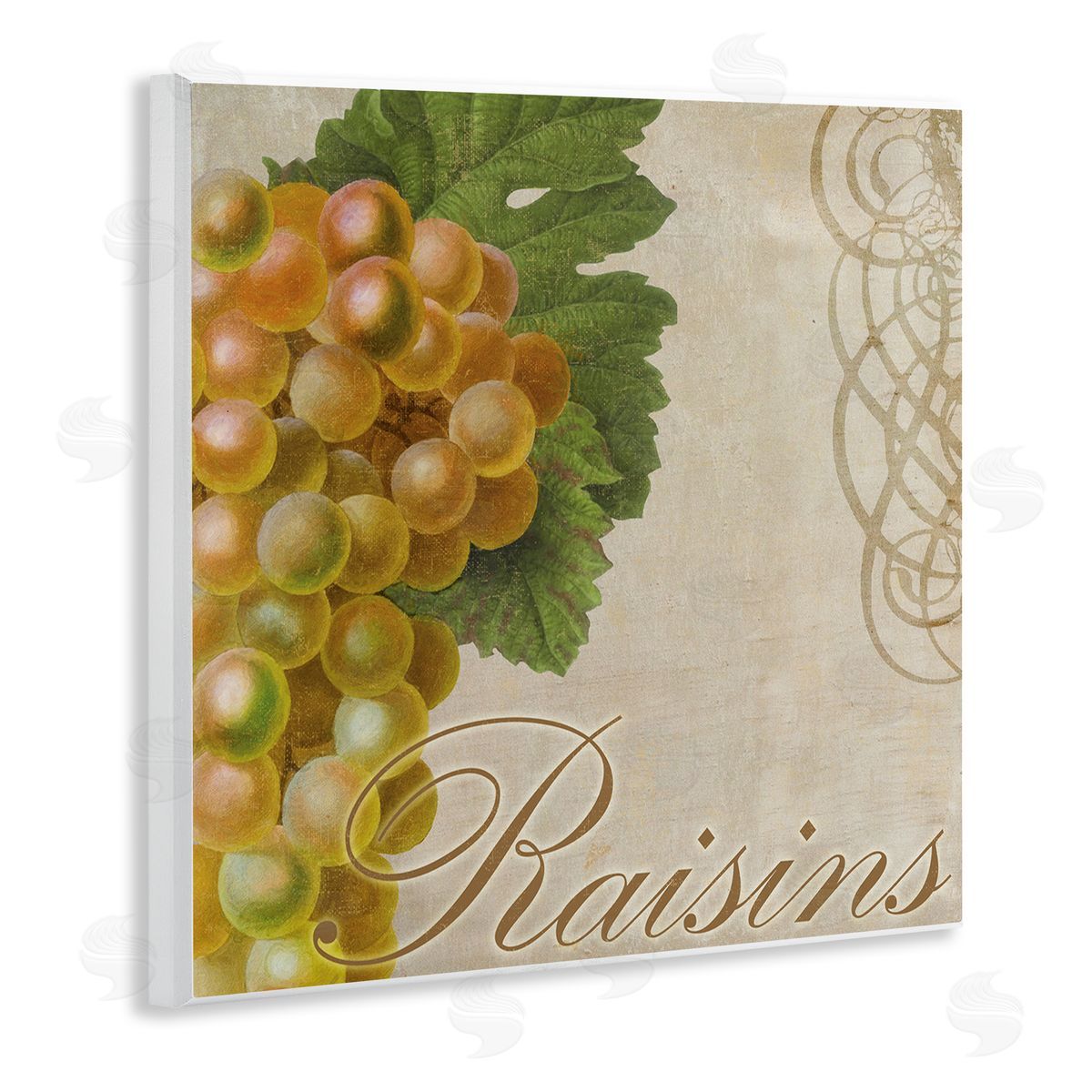 Sasha Vintage French Grapes Wooden Wall Plaque Art Print