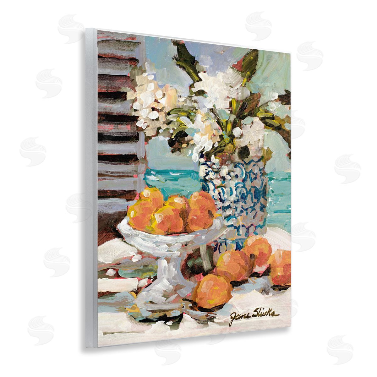 Coastal Fruits Still Life Wood Plaque Wall Art, Home Decor by Jane Slivka