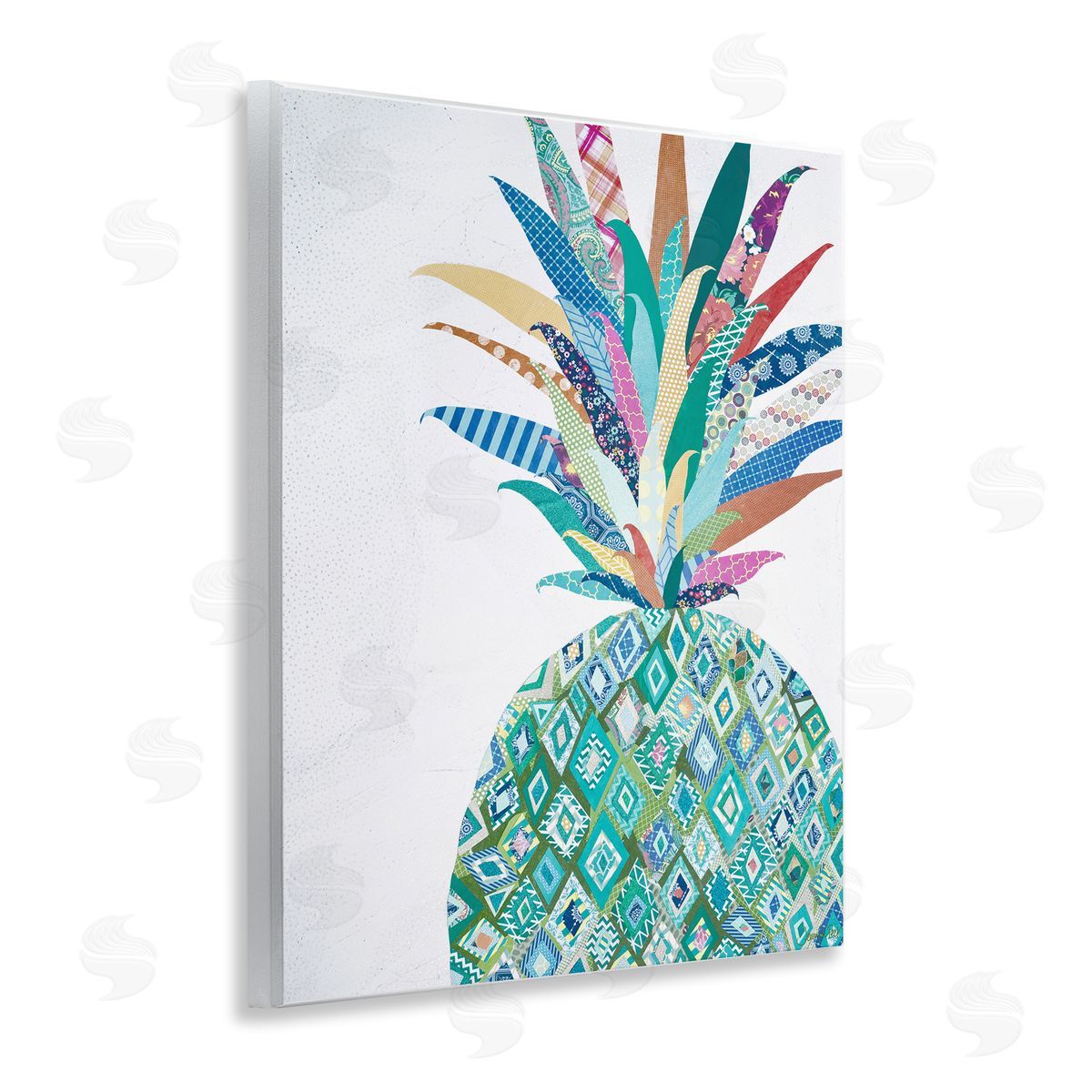 Geometric Patterned Pineapple Wood Plaque Wall Art, Home Decor by Jennifer Peck