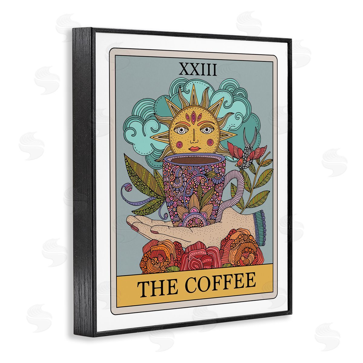 The Coffee Tarot Black Frame Print Wall Art, Home Decor by Valentina Harper