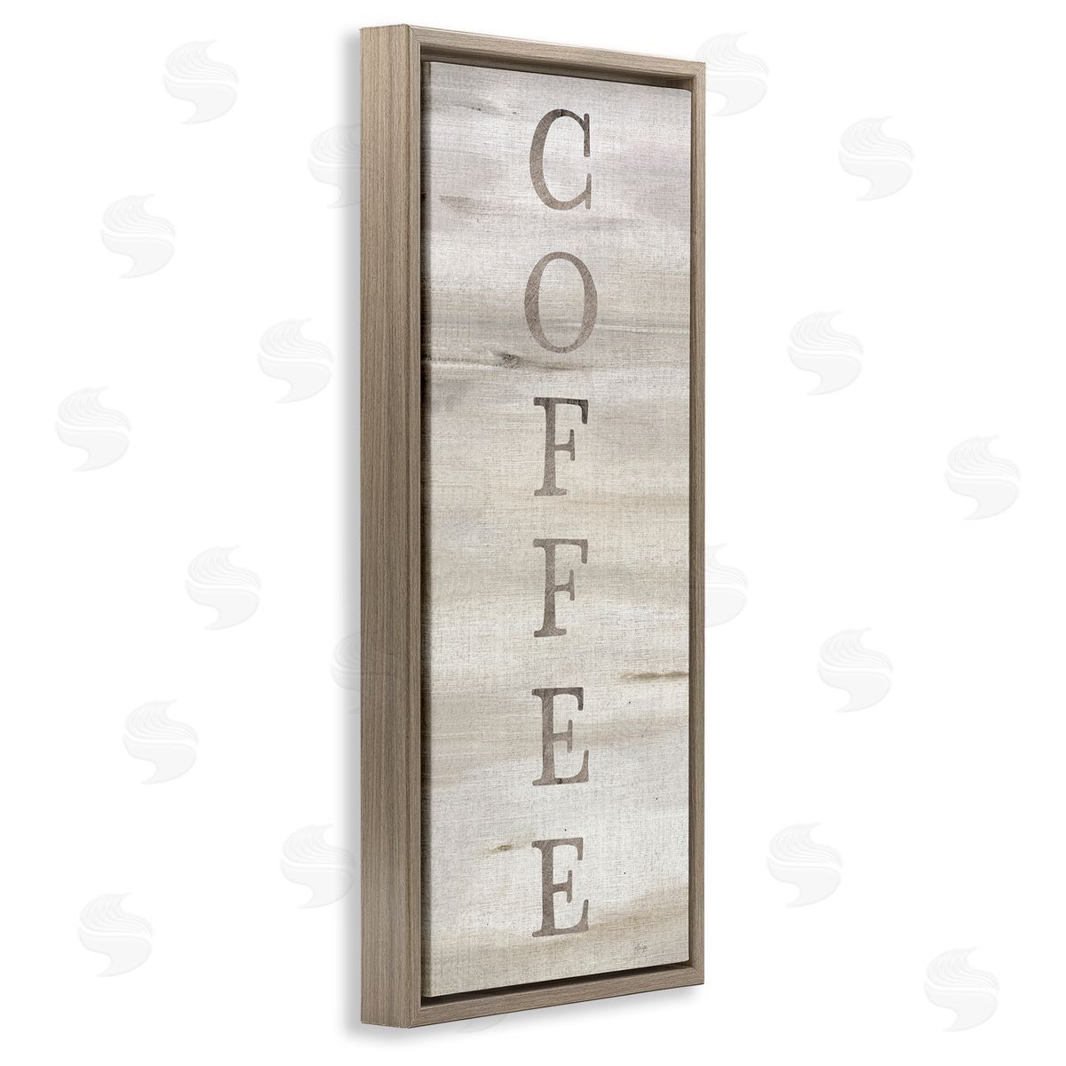 Rustic Vertical Coffee Brown Floating Frame Canvas Wall Art, Home Decor by Yass Naffas Designs