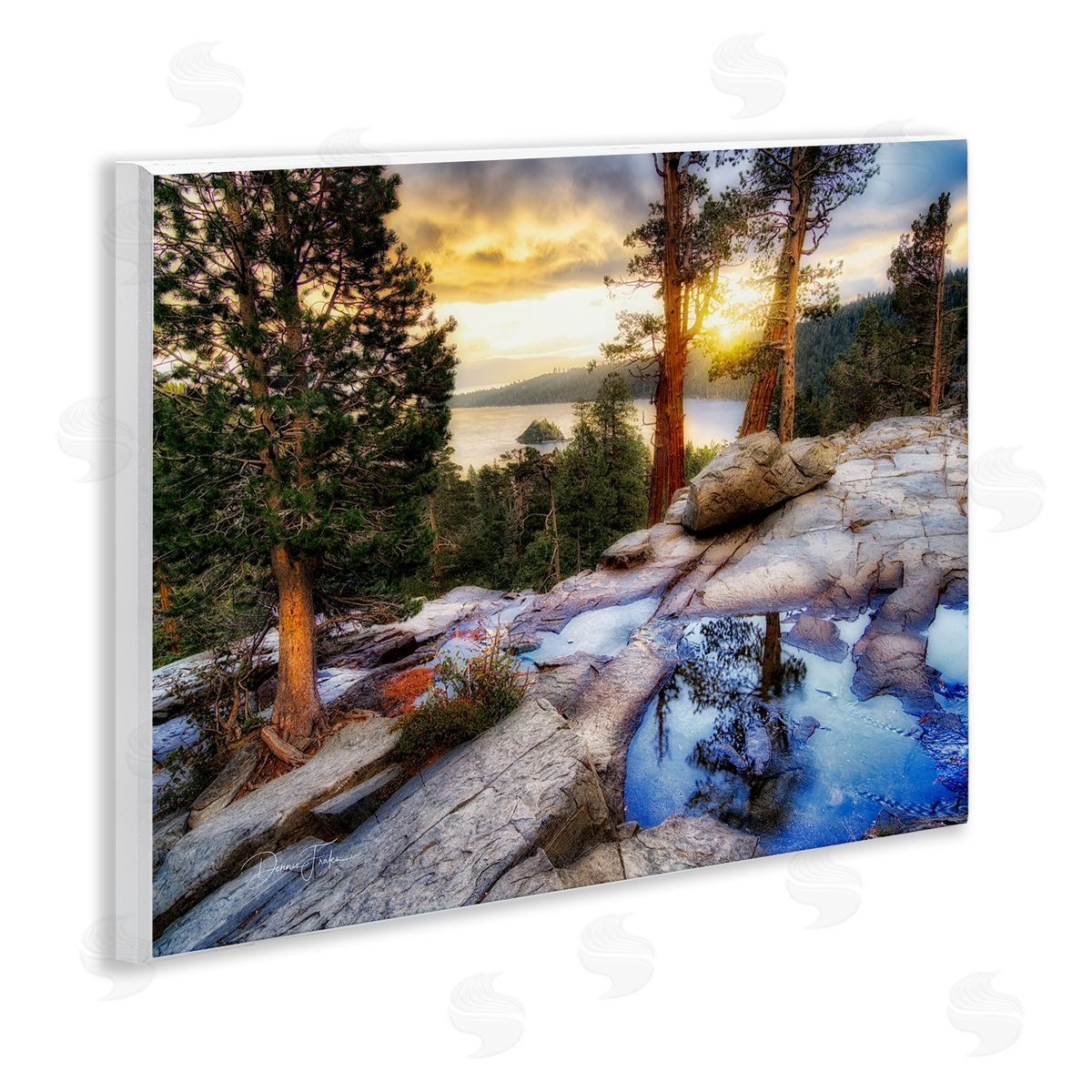 Dennis Frates Forest Cliff Landscape Wooden Wall Plaque Art Print