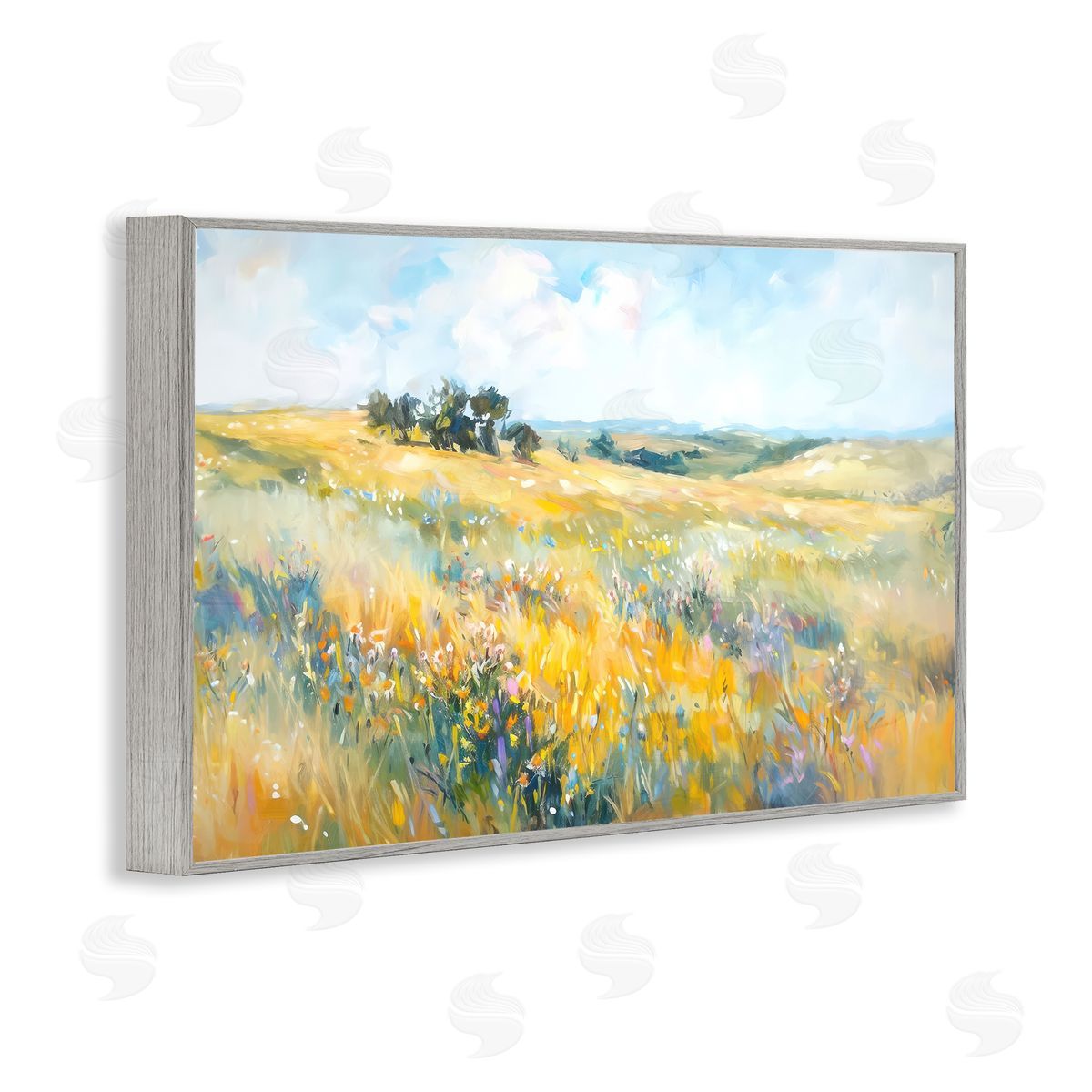 Ramona Murdock Country Prairie Scene Gray Framed Giclee Wall Art Print