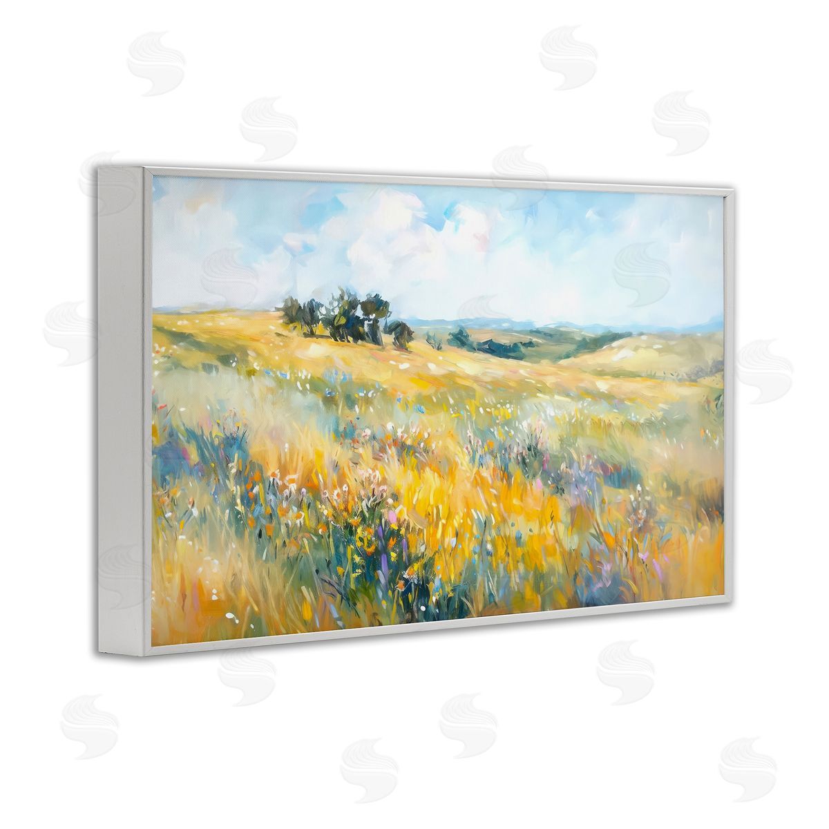 Ramona Murdock Country Prairie Scene White Framed Giclee Wall Art Print