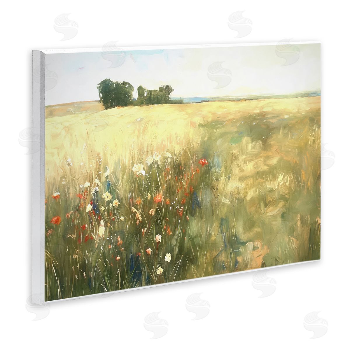 Ramona Murdock Floral Prairie Meadow Wooden Wall Plaque Art Print