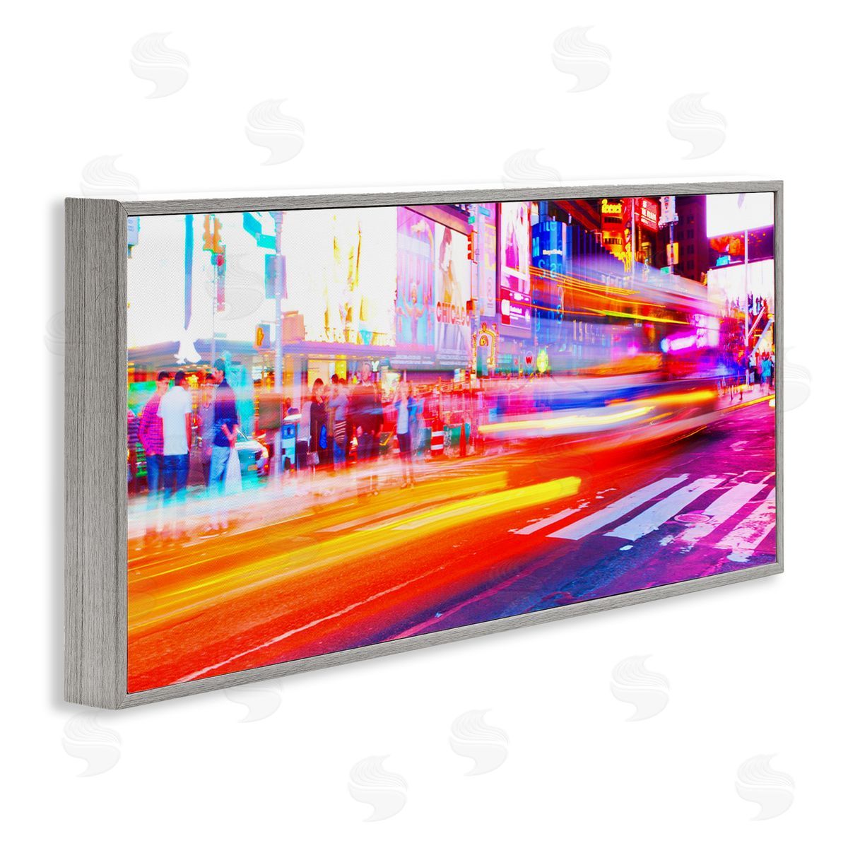 Light Streaked Cityscape Grey Frame Print Wall Art, Home Decor by Susan Bryant