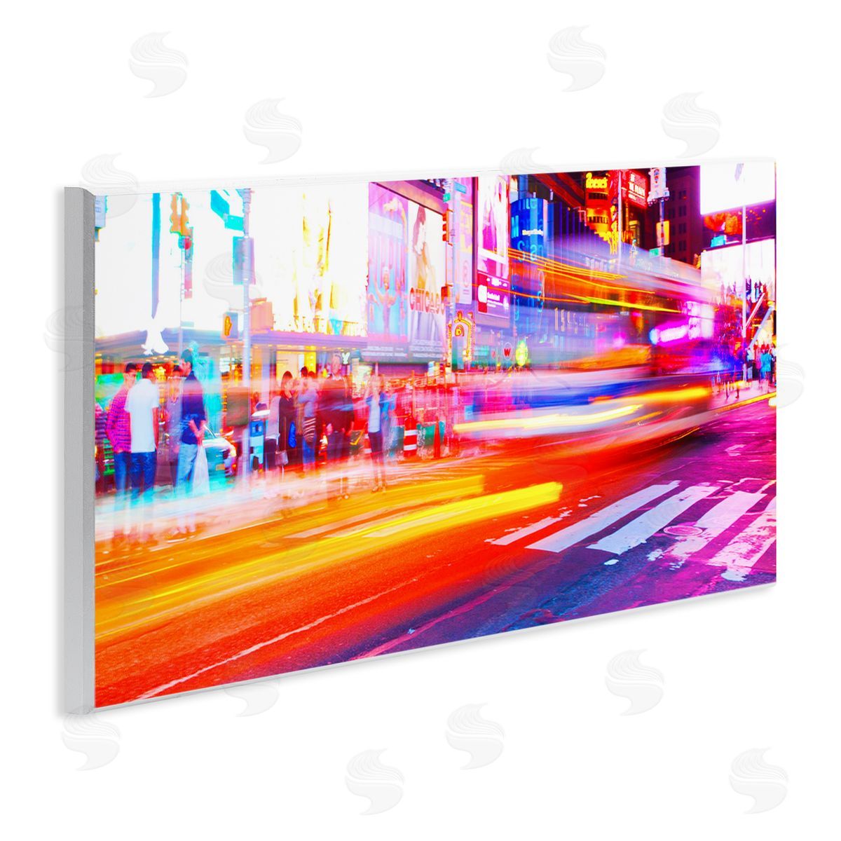 Light Streaked Cityscape Wood Plaque Wall Art, Home Decor by Susan Bryant