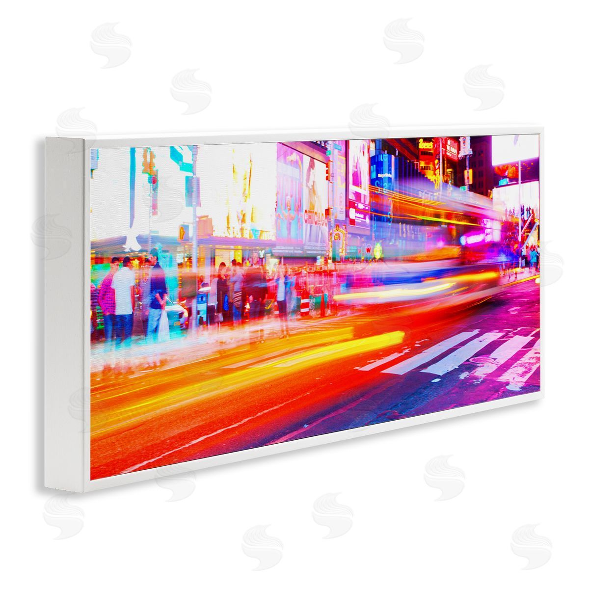 Light Streaked Cityscape White Frame Print Wall Art, Home Decor by Susan Bryant