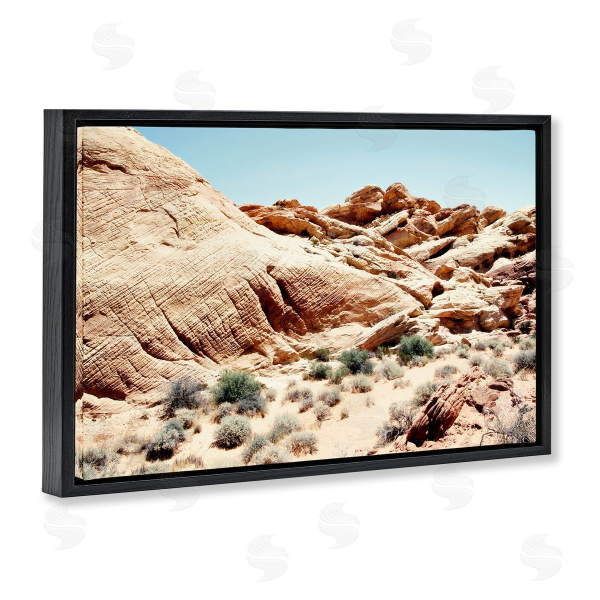 Debbie O'dell Arid Desert Scenery Black Floating Frame Canvas Wall Art Print