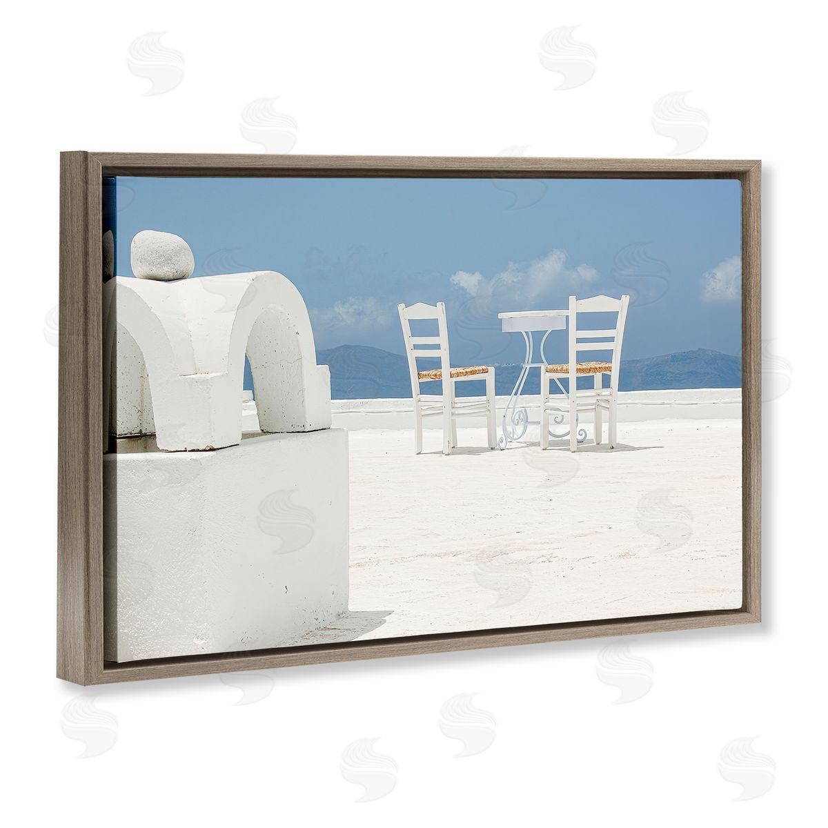 Erin Marie Overlooking Sky Scenery Brown Floating Frame Canvas Wall Art Print