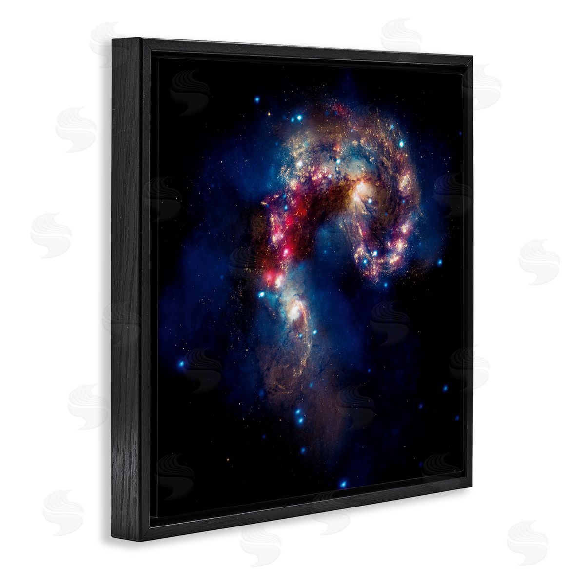 Wild Apple Portfolio Vivid Nebula Galaxy Black Floating Frame Canvas Wall Art Print