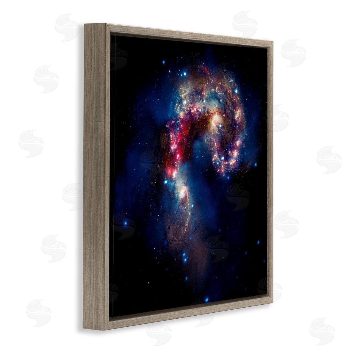 Wild Apple Portfolio Vivid Nebula Galaxy Brown Floating Frame Canvas Wall Art Print
