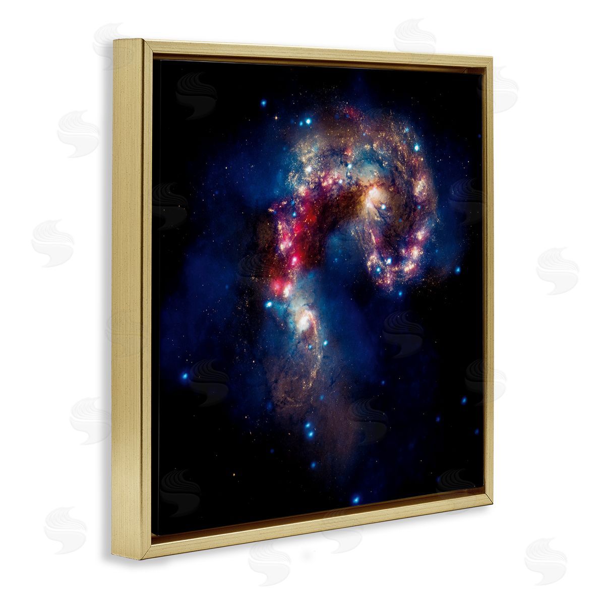 Wild Apple Portfolio Vivid Nebula Galaxy Gold Floating Frame Canvas Wall Art Print