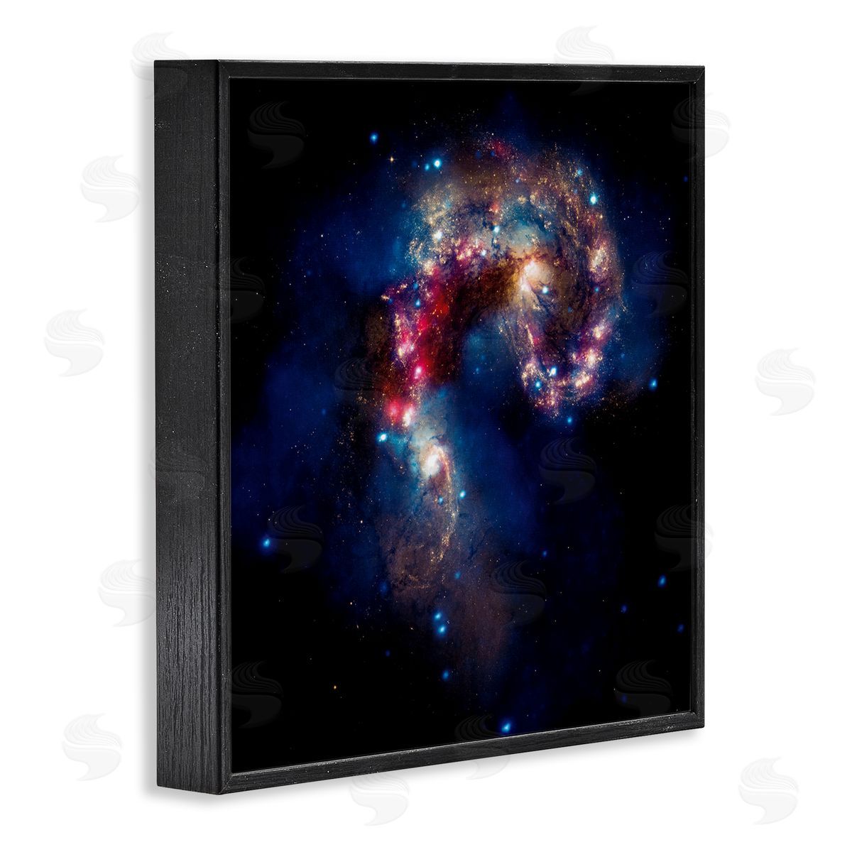 Wild Apple Portfolio Vivid Nebula Galaxy Black Framed Giclee Wall Art Print