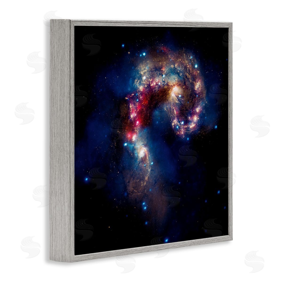 Wild Apple Portfolio Vivid Nebula Galaxy Gray Framed Giclee Wall Art Print