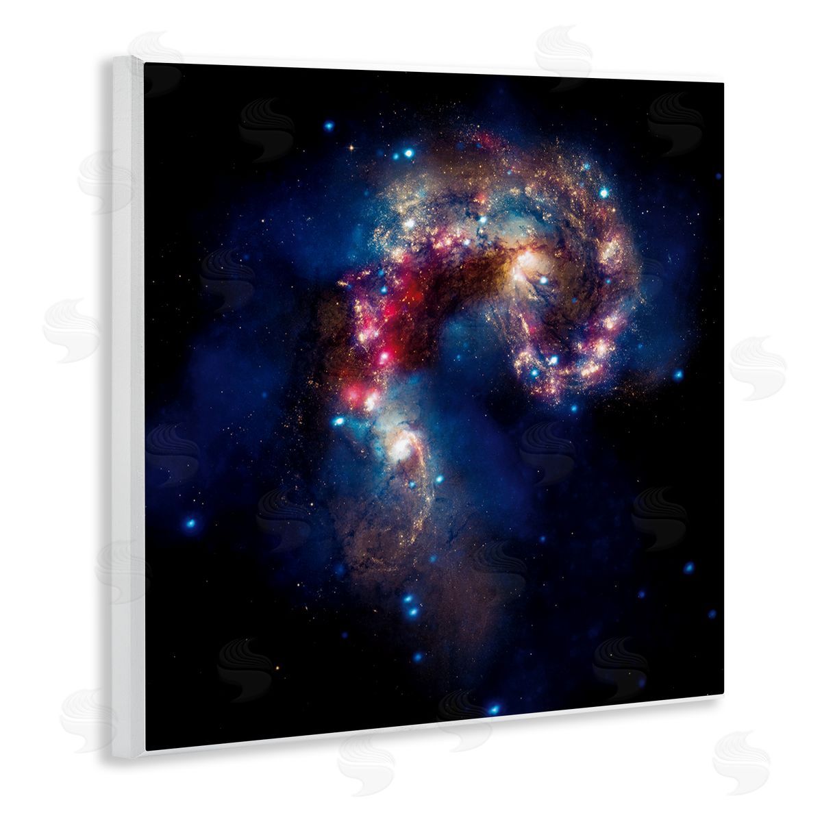 Wild Apple Portfolio Vivid Nebula Galaxy Wooden Wall Plaque Art Print