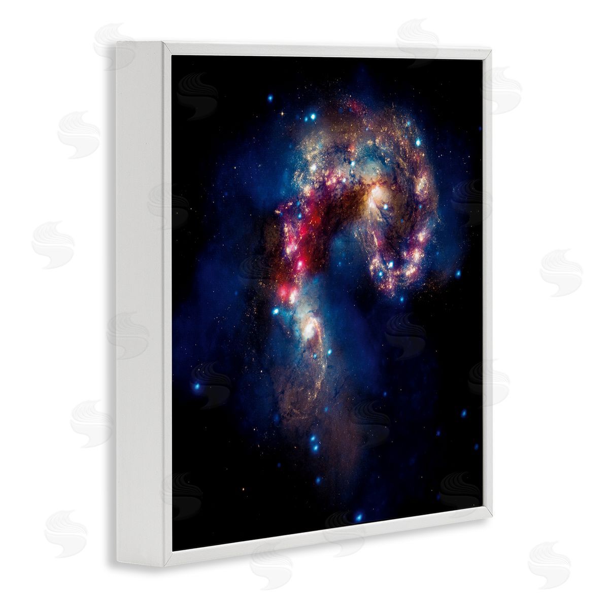 Wild Apple Portfolio Vivid Nebula Galaxy White Framed Giclee Wall Art Print