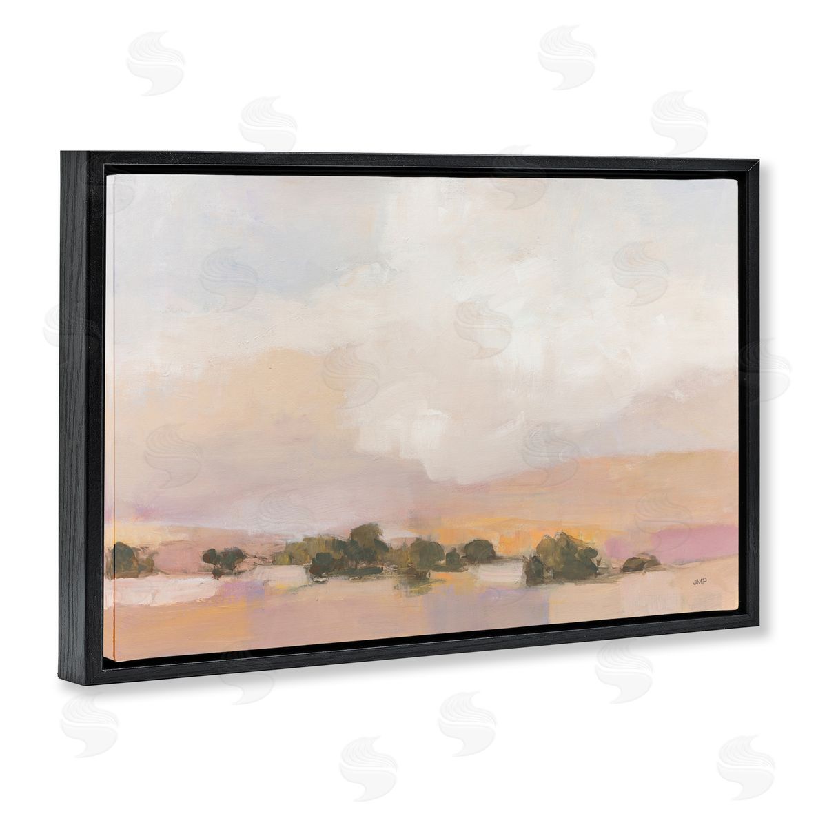 Julia Purinton Desert Landscape Abstract Black Floating Frame Canvas Wall Art Print