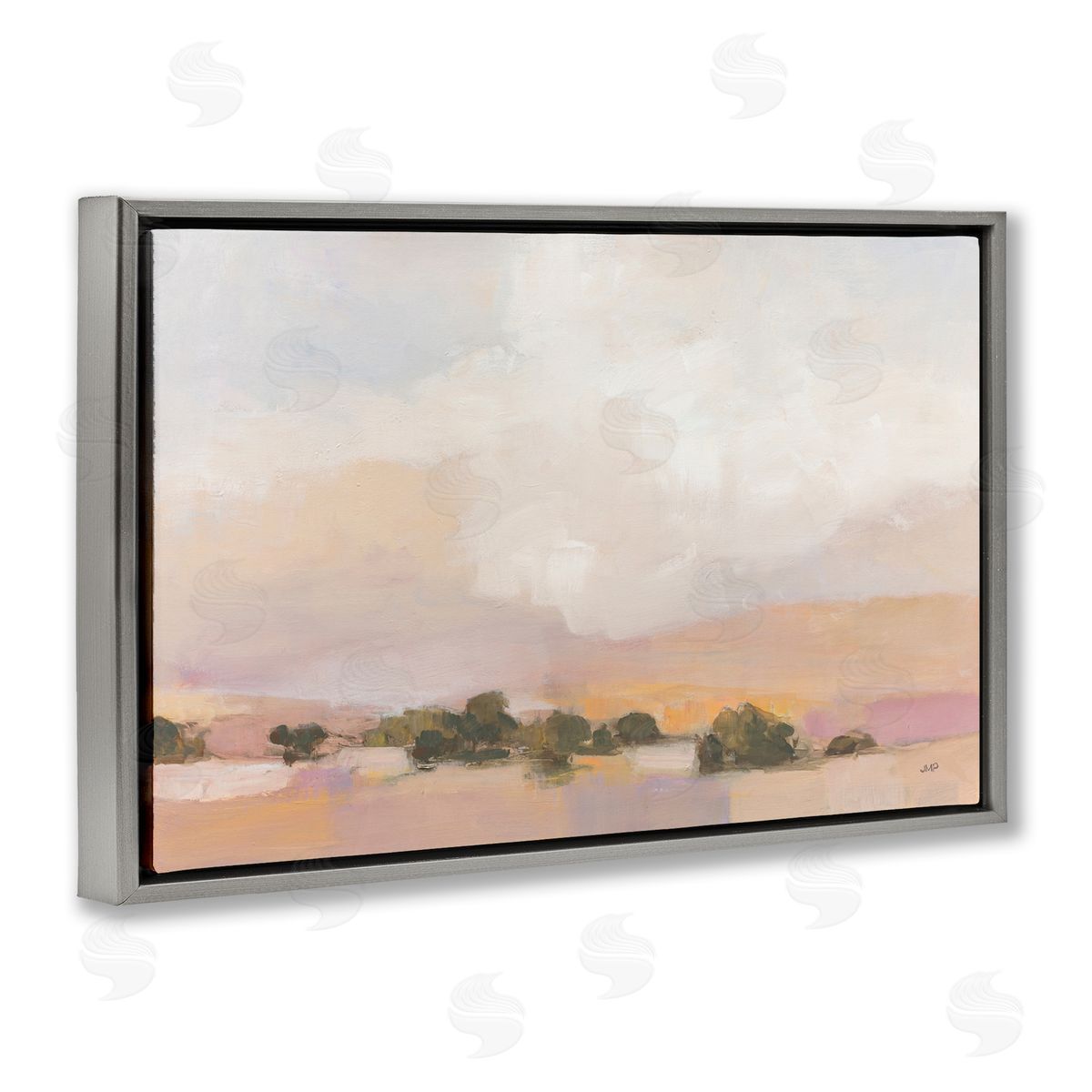 Julia Purinton Desert Landscape Abstract Gray Floating Frame Canvas Wall Art Print