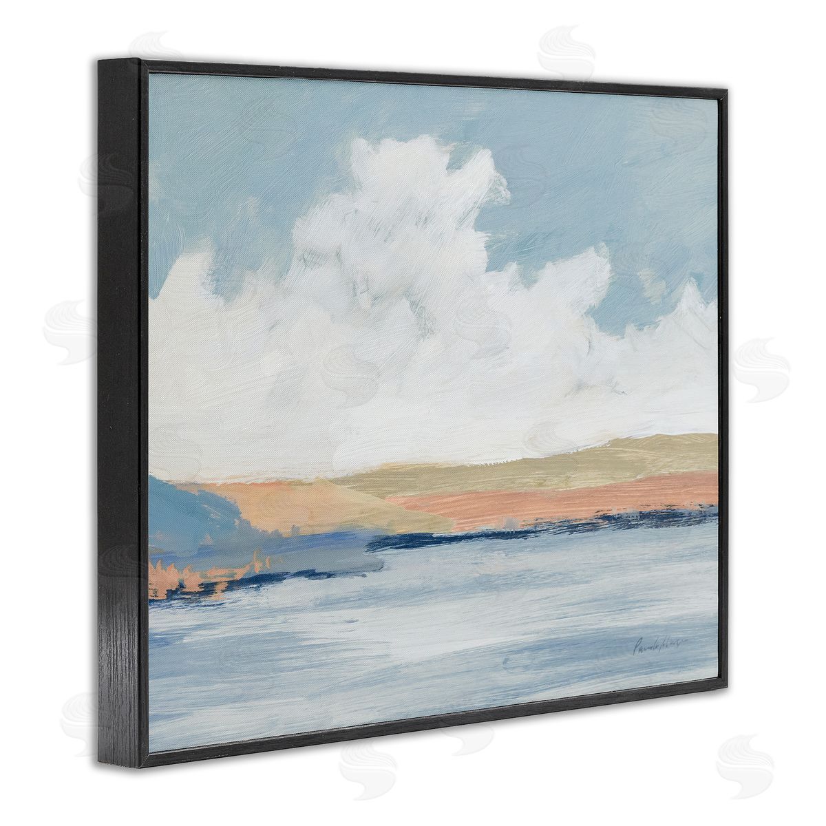 Pamela Munger Pastel River Landscape Black Framed Giclee Wall Art Print