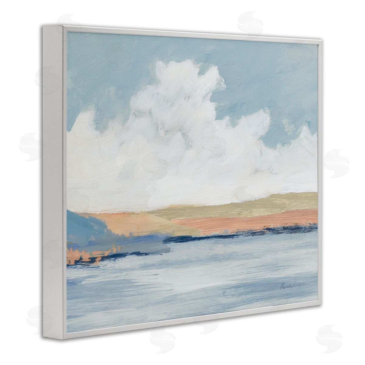 Pamela Munger Pastel River Landscape White Framed Giclee Wall Art Print