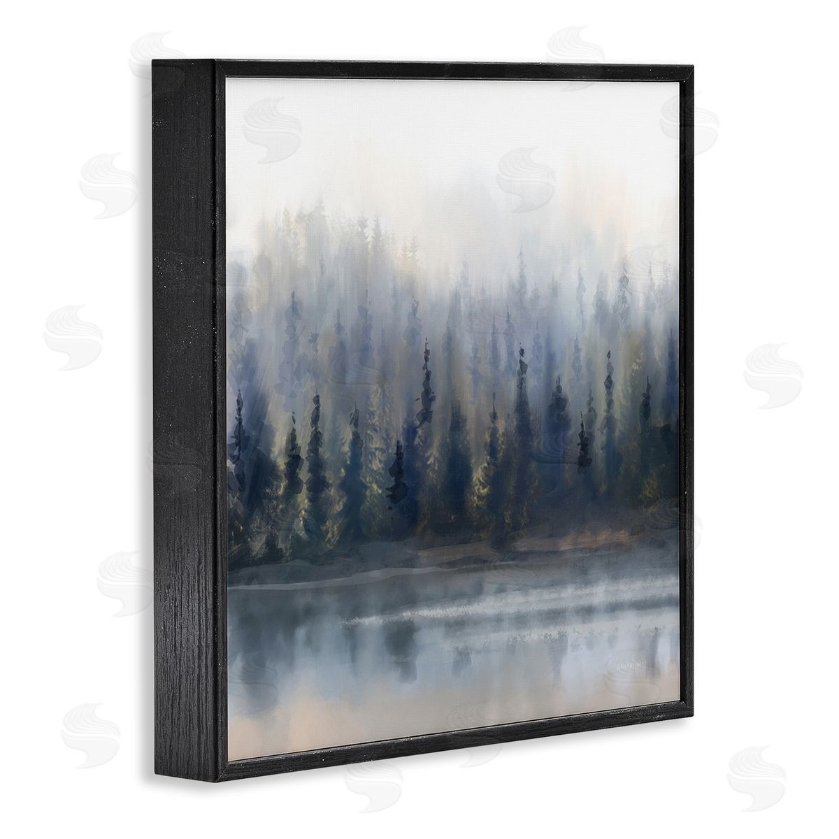 Danhui Nai Misty Gray Forest Black Framed Giclee Wall Art Print