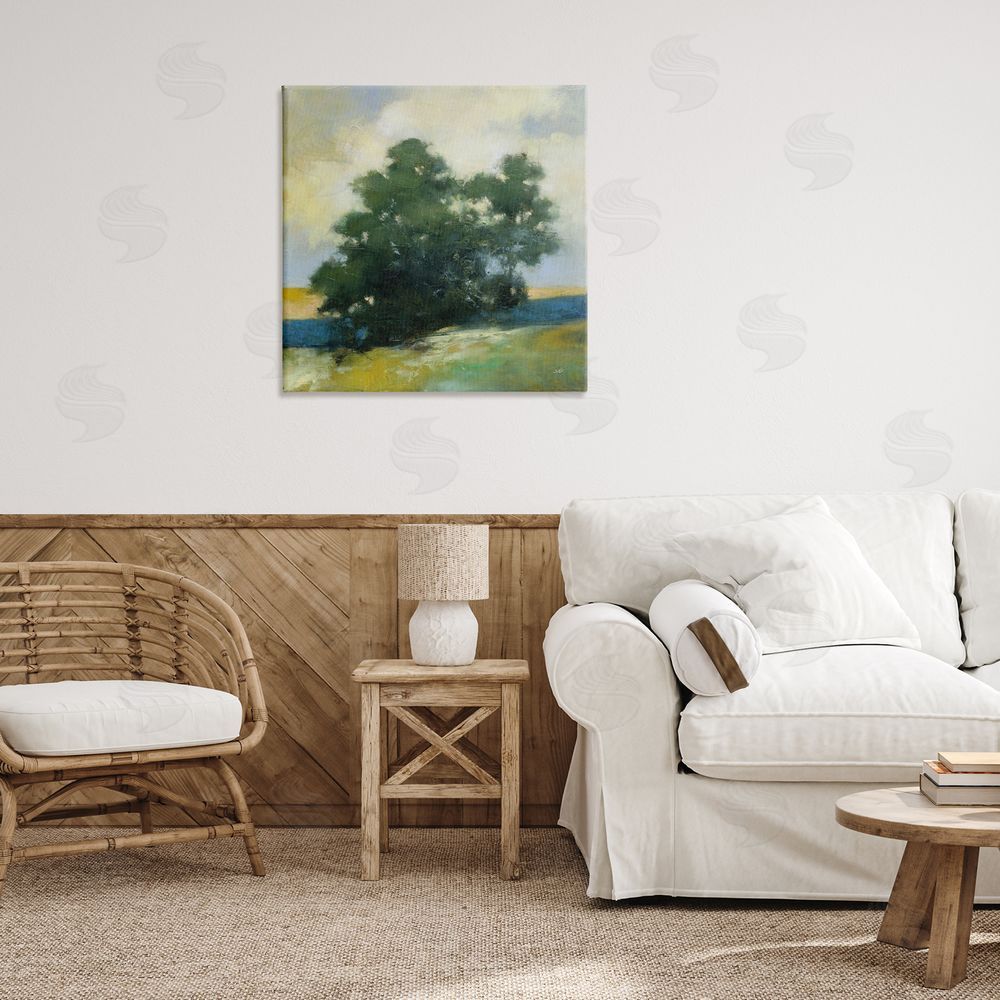 Julia Purinton Solitary Trees Landscape Canvas Wall Art Print in Room