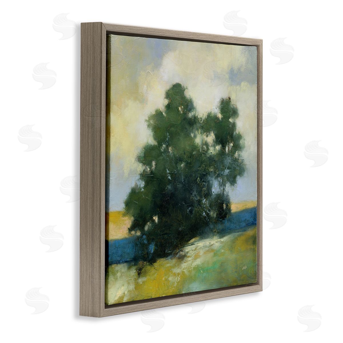 Julia Purinton Solitary Trees Landscape Brown Floating Frame Canvas Wall Art Print