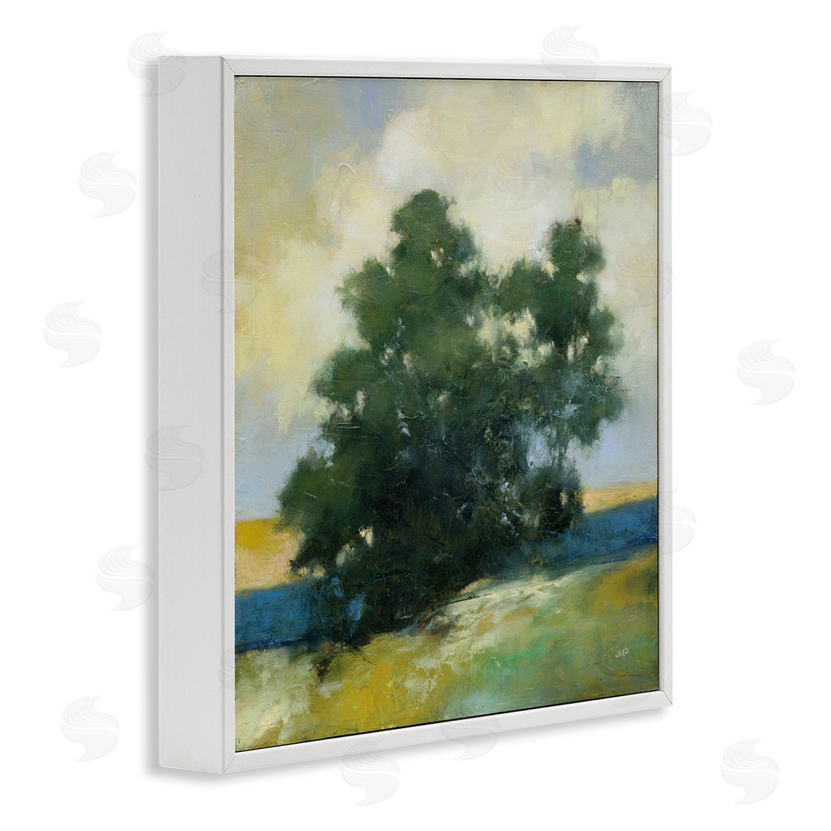 Julia Purinton Solitary Trees Landscape White Framed Giclee Wall Art Print