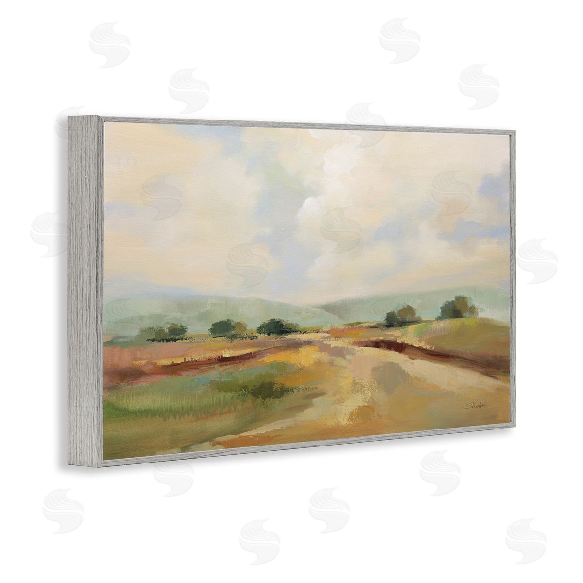 Silvia Vassileva Solitary Rural Landscape Gray Framed Giclee Wall Art Print