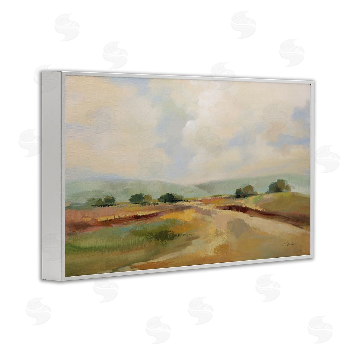 Silvia Vassileva Solitary Rural Landscape White Framed Giclee Wall Art Print