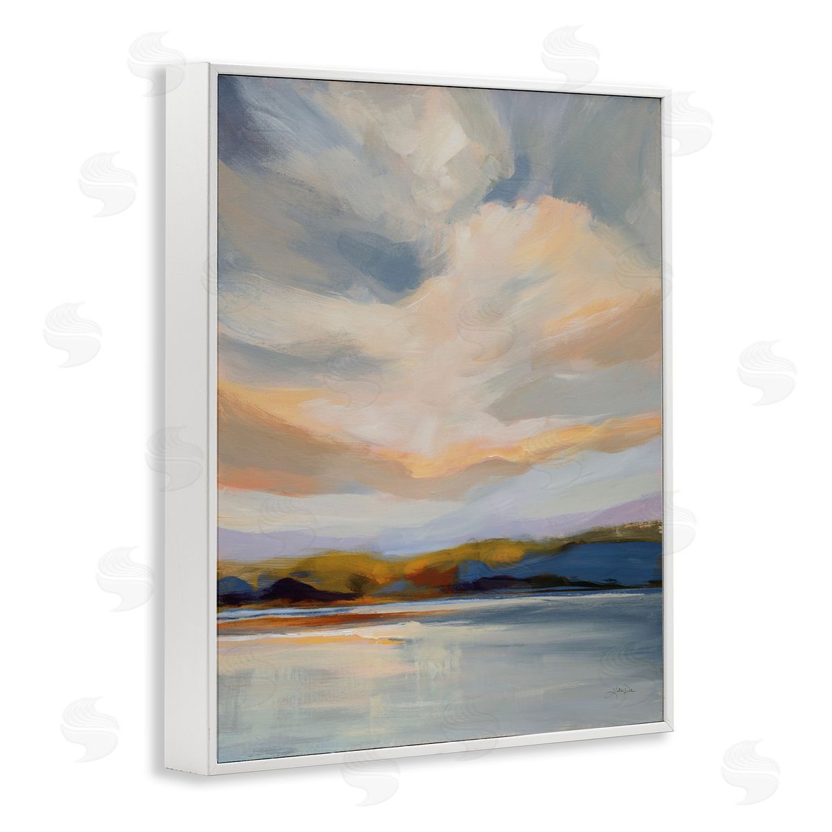Morning Glory Seascape White Frame Print Wall Art, Home Decor by Katrina Pete