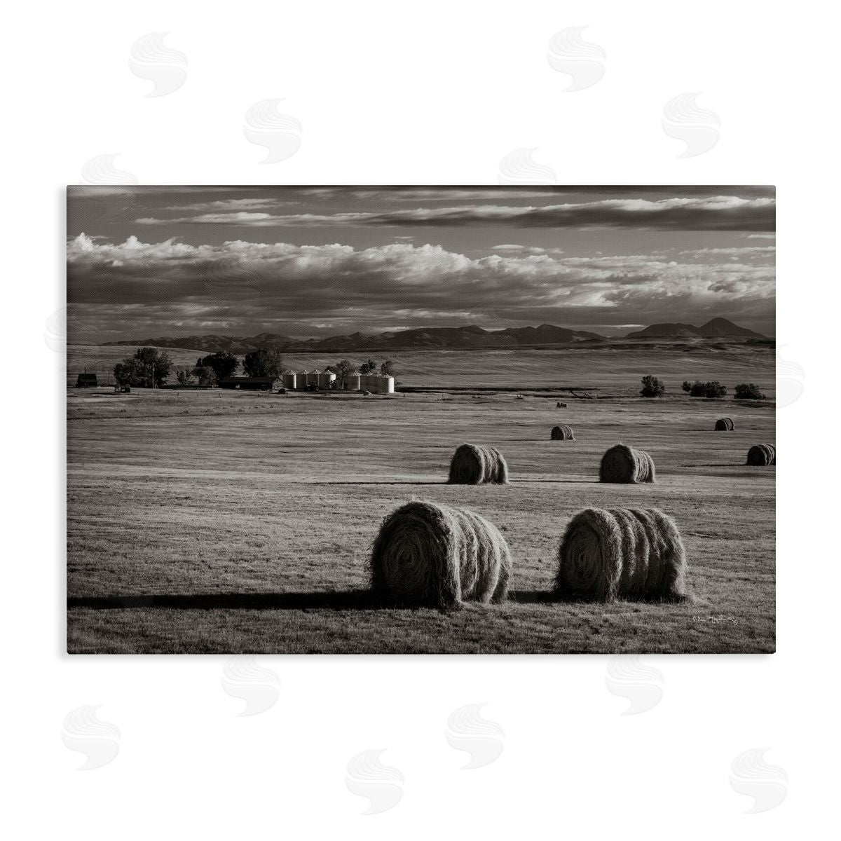 Alan Majchrowicz Montana Hay Bales Canvas Wall Art Print