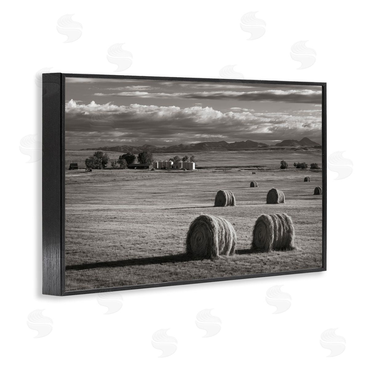 Alan Majchrowicz Montana Hay Bales Black Framed Giclee Wall Art Print