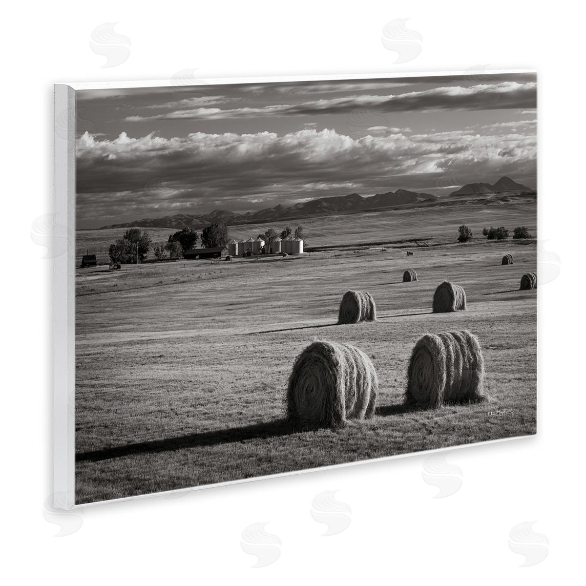 Alan Majchrowicz Montana Hay Bales Wooden Wall Plaque Art Print