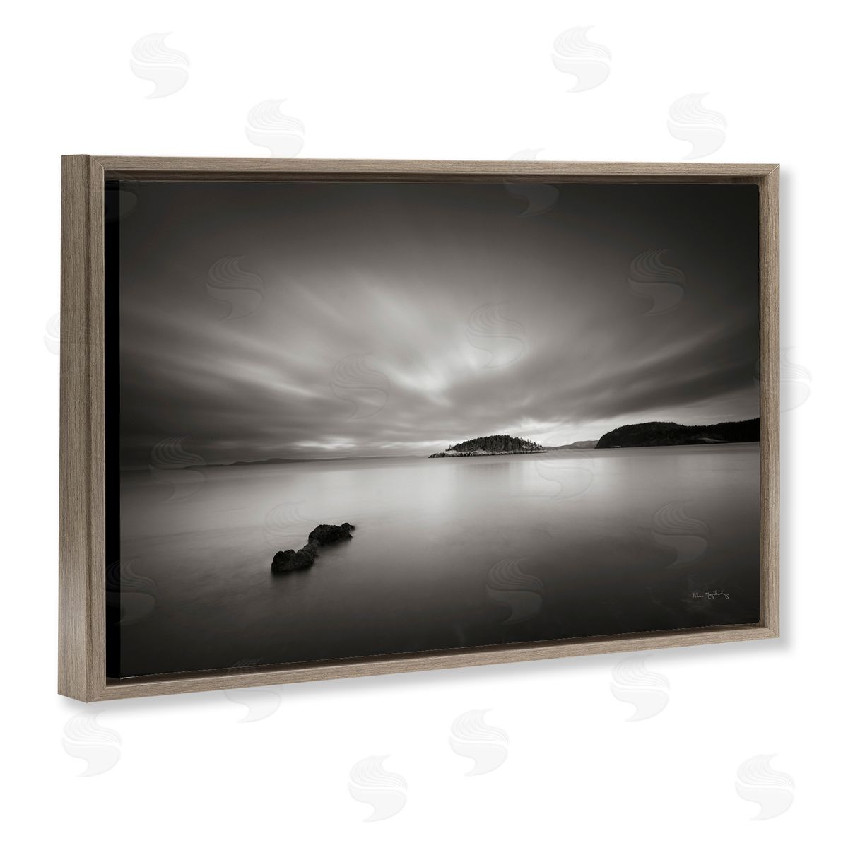 Alan Majchrowicz Deception Pass Scene Brown Floating Frame Canvas Wall Art Print