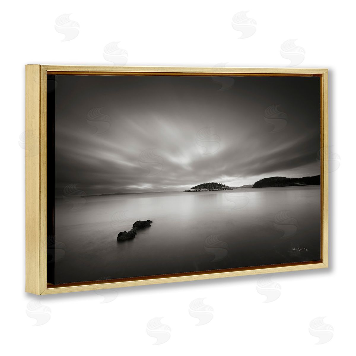Alan Majchrowicz Deception Pass Scene Gold Floating Frame Canvas Wall Art Print