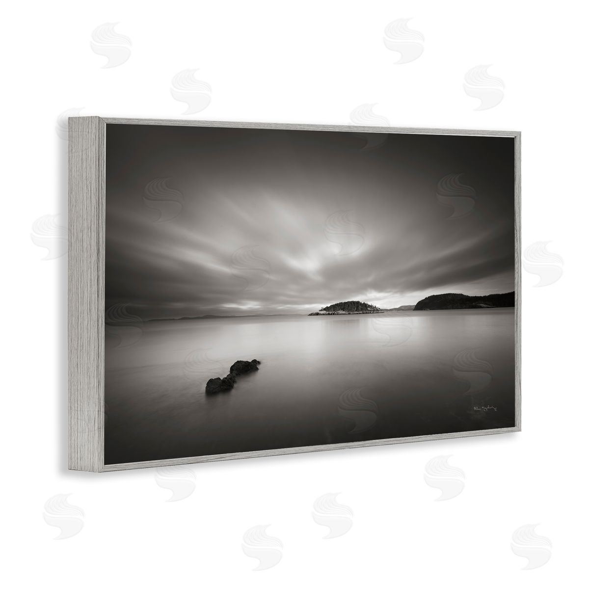 Alan Majchrowicz Deception Pass Scene Gray Framed Giclee Wall Art Print