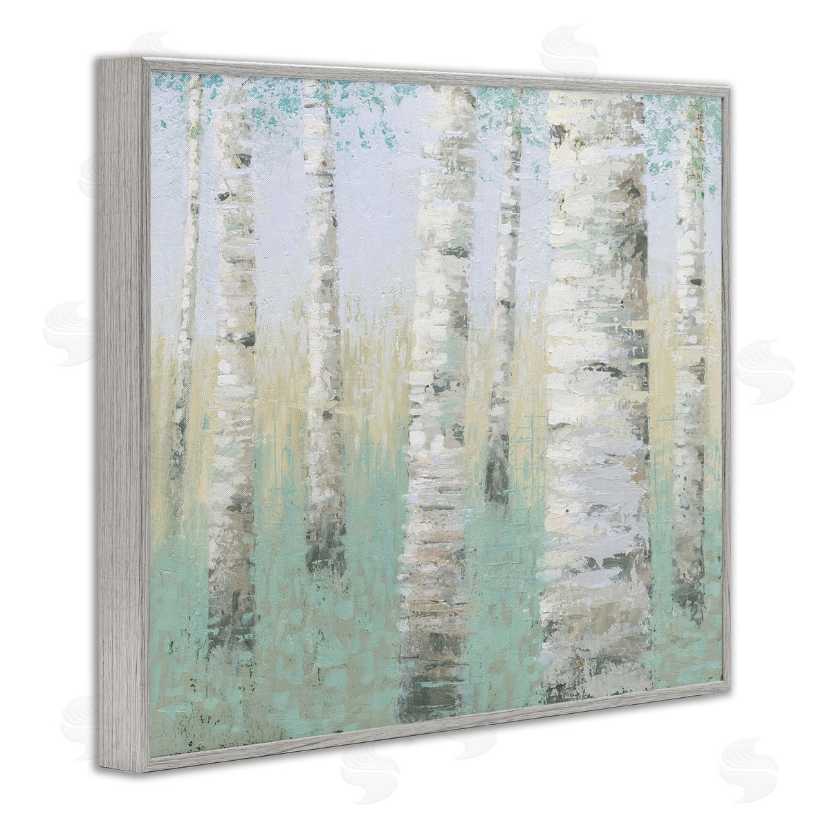 Wellington Studio Blue Birch Forest Gray Framed Giclee Wall Art Print