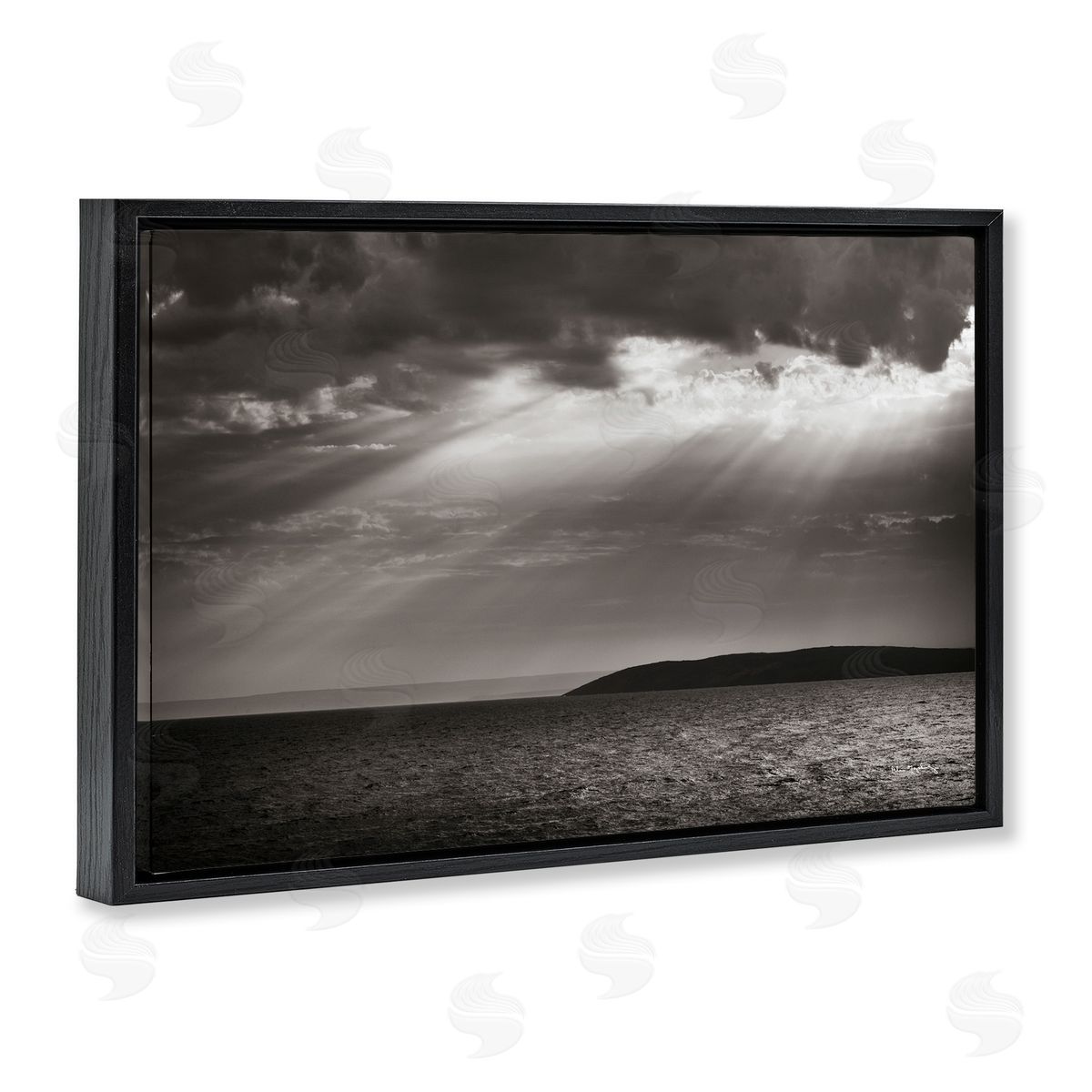 Alan Majchrowicz Portugal Sea Cove Black Floating Frame Canvas Wall Art Print